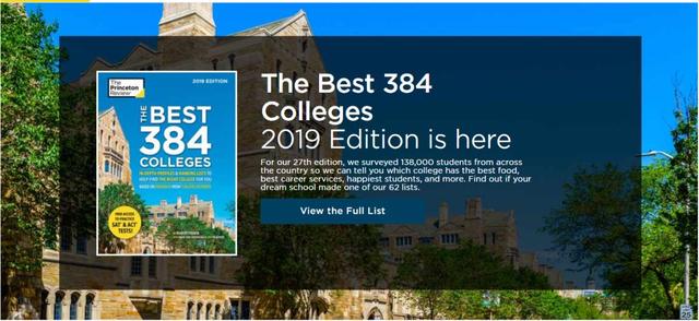 学生最为关心的2019《普林斯顿评论》美国大学花式排名发布啦！